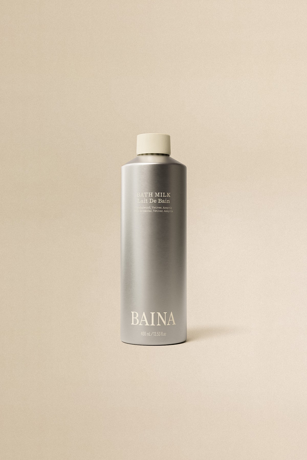 Baina Bath Milk body wash with creamy, nourishing formula and gentle cleansing action in a sleek bottle.